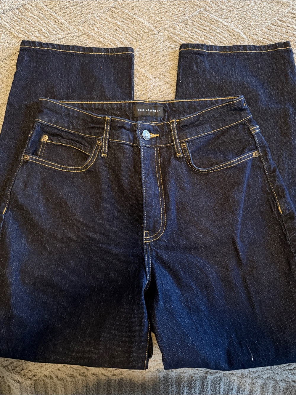 Dark Blue Straight-Leg Jeans